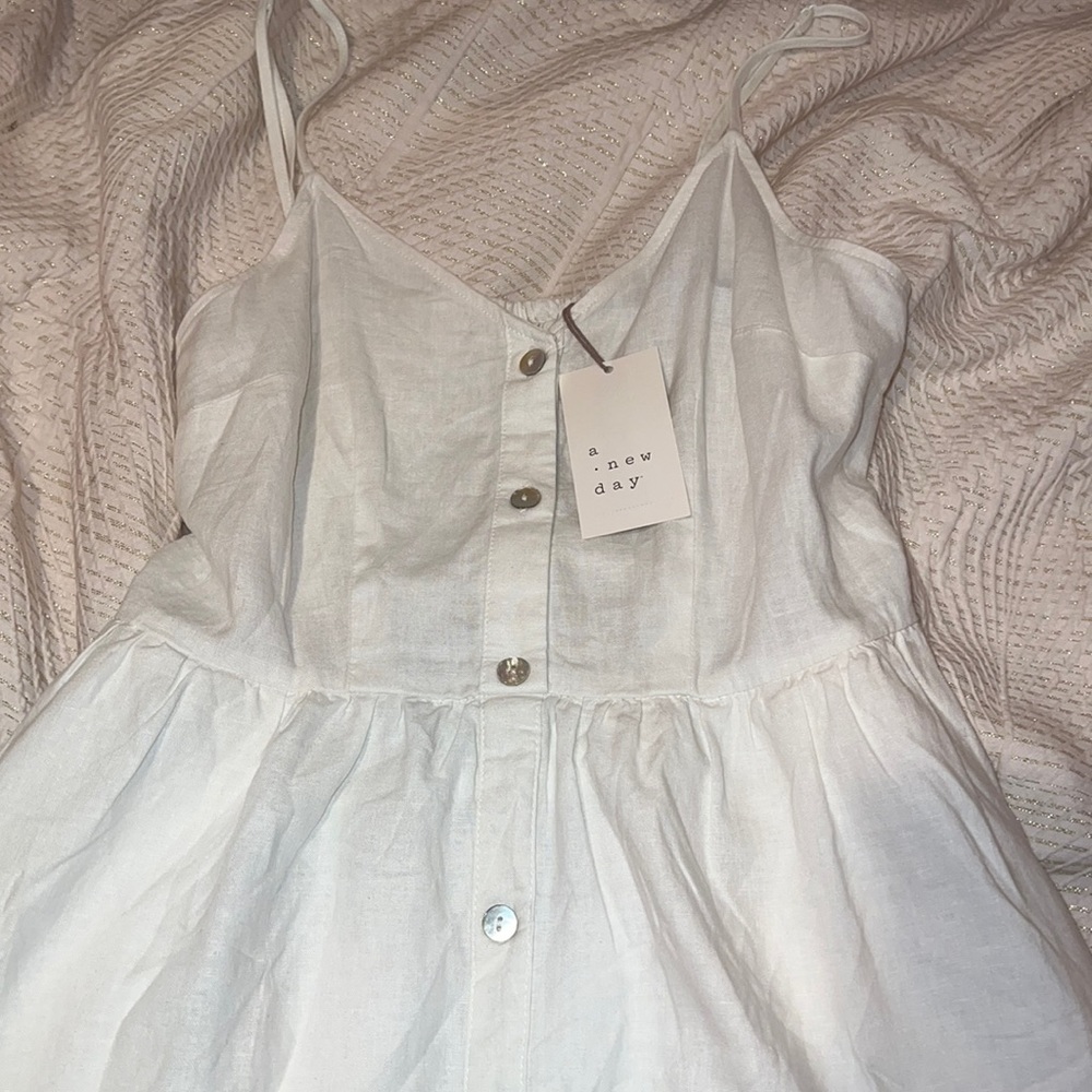 Women’s Size XS White Maxi Dress with Buttons By A New Day